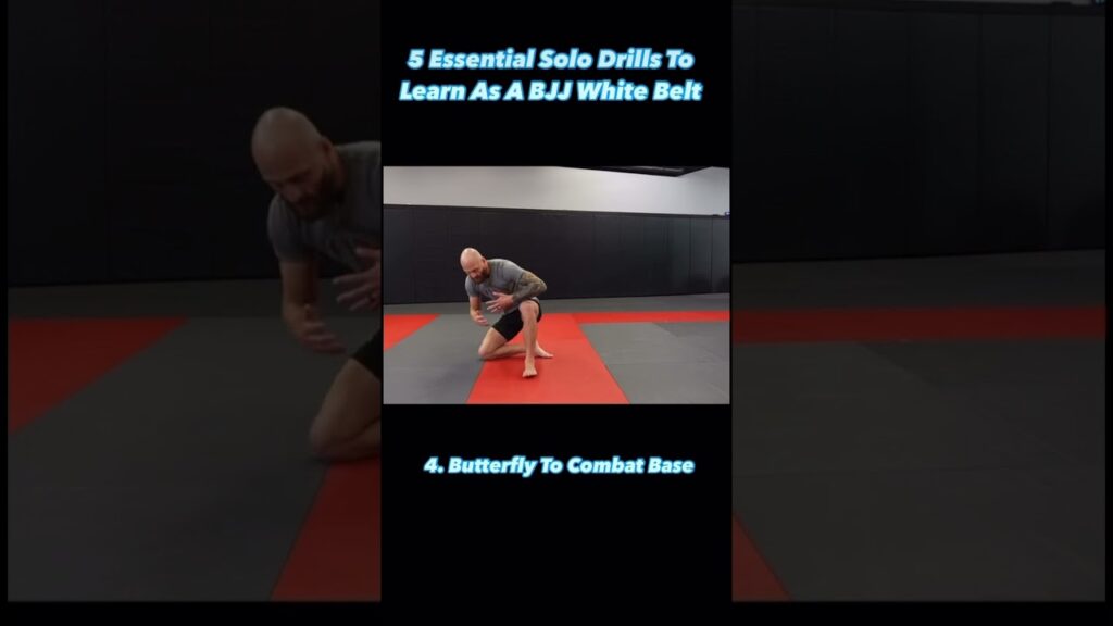 5 Essential Solo Drills To Learn As A BJJ White Belt: (4) Butterfly To Combat Base #bjj #shorts