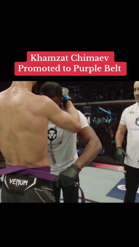 A look havk at when Khamzat Chimaev was promoted to Purple Belt after fight wit