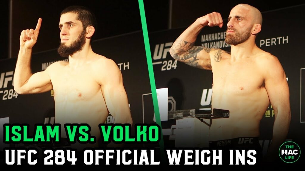 Alexander Volkanovski vs. Islam Makhachev UFC 284 Official Weigh-Ins
