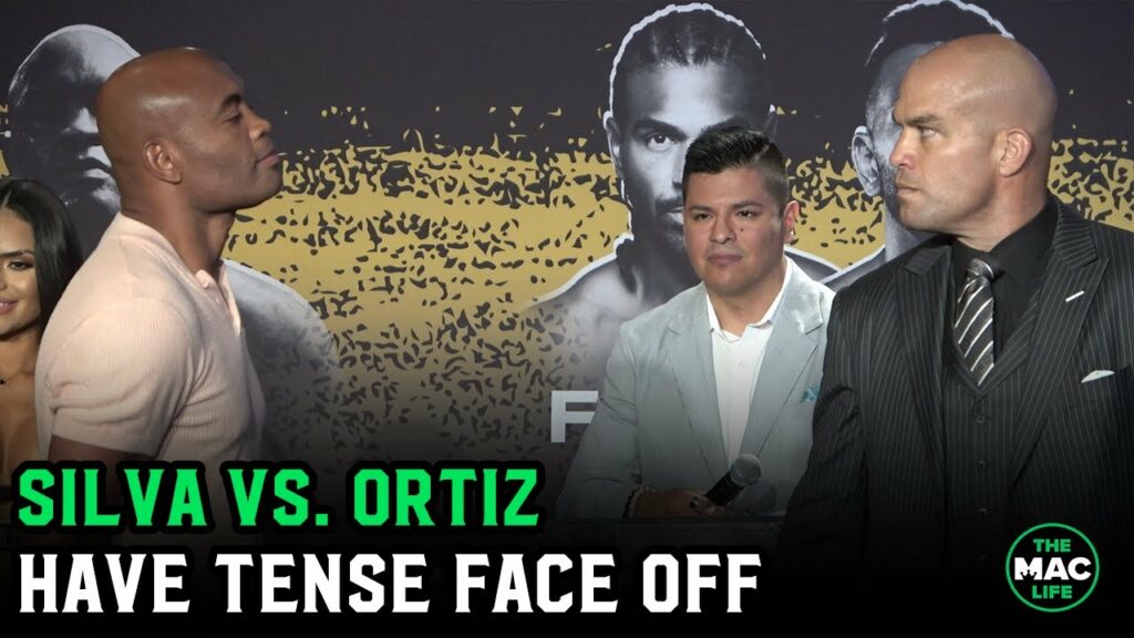 Anderson Silva refuses to break eye contact with Tito Ortiz at face off