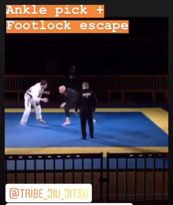 Ankle pick + crazy footlock escape! credit @jacopo_madaro