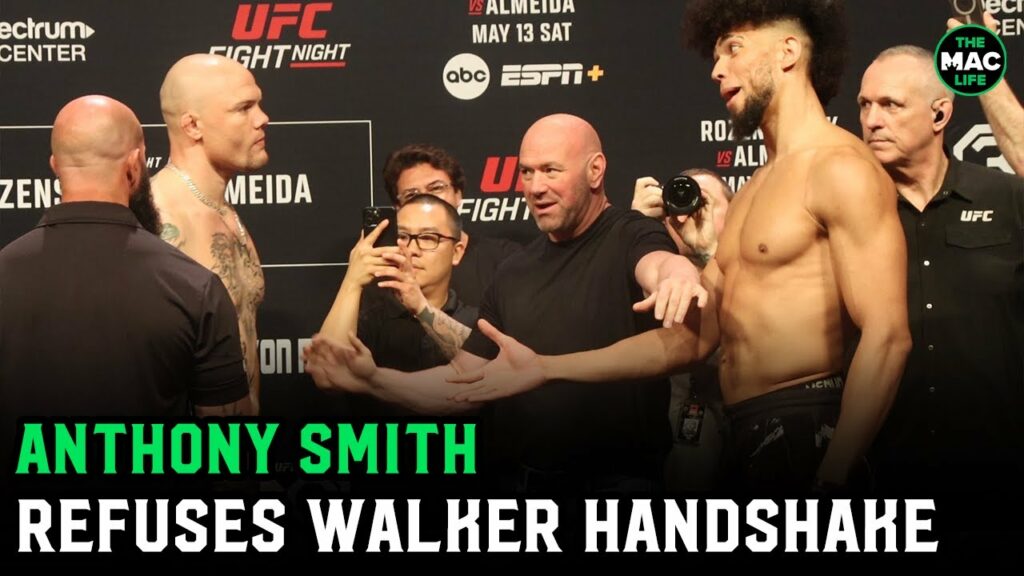 Anthony Smith refuses Johnny Walker's handshake | UFC Charlotte Ceremonial Weigh-Ins