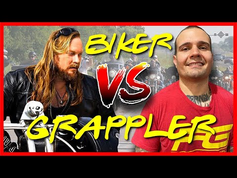BIKER Challenges a Grappler! Watch THIS!!