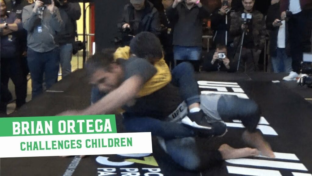 Brian Ortega Battles Children during UFC 231 Open Workout
