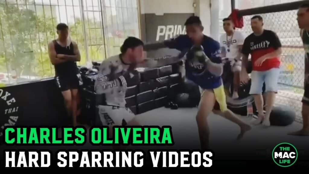 Charles Oliveira goes to war in Chute Box sparring videos