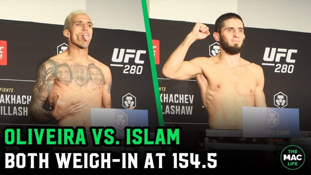 Charles Oliveira vs. Islam Makhachev Official Weigh-Ins