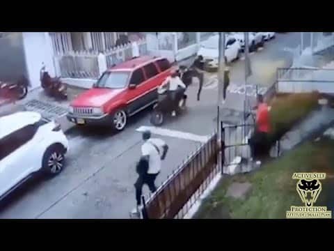 Colombian Man Uses Flying Kick To Knock Robber Off His Moto