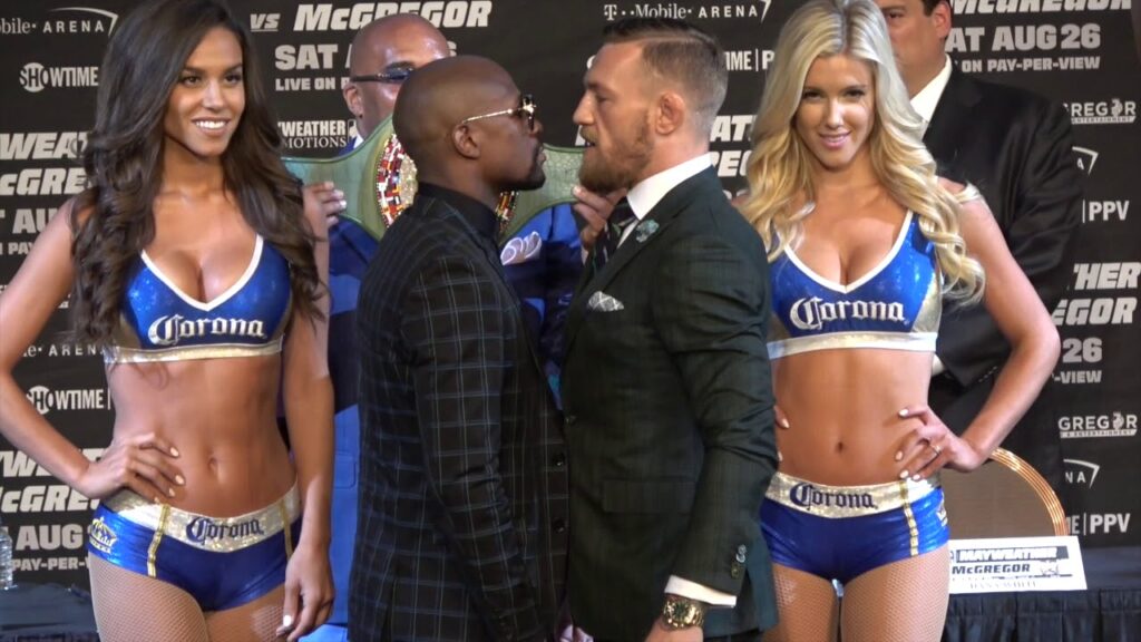 Conor McGregor and Floyd Mayweather Face Off at Press Conference