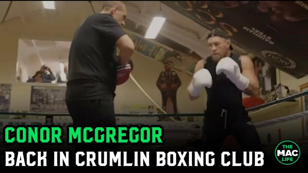 Conor McGregor back to work cracking pads in Crumlin Boxing Club