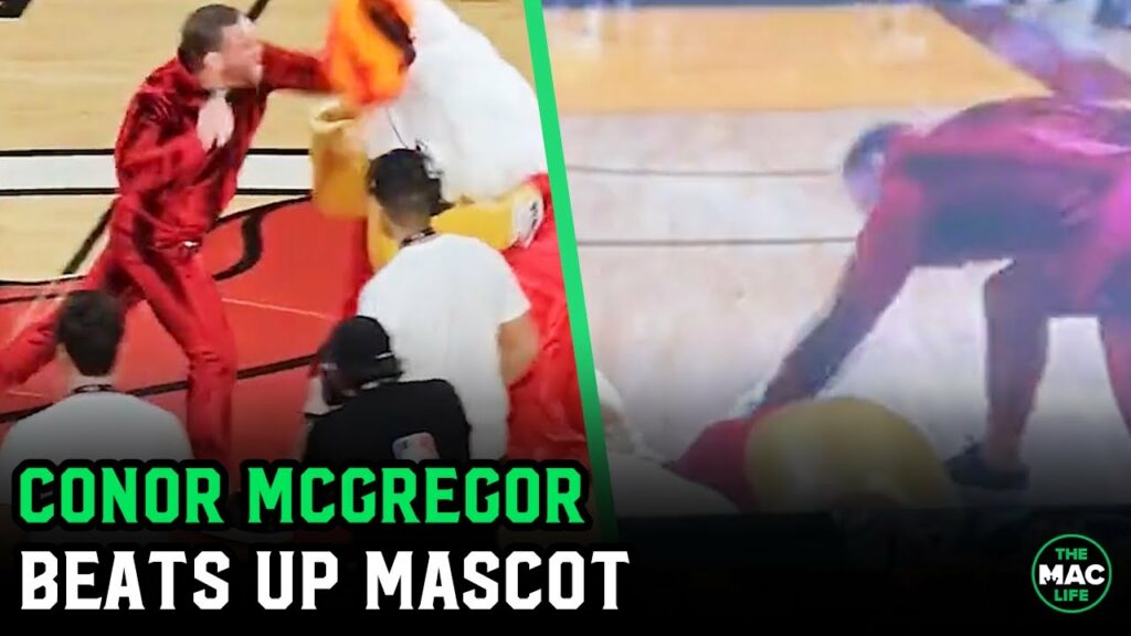 Conor McGregor beats up Miami Heat mascot at NBA Finals