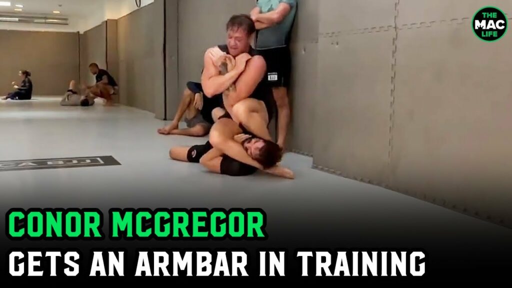 Conor McGregor gets an armbar as a newly promoted black belt