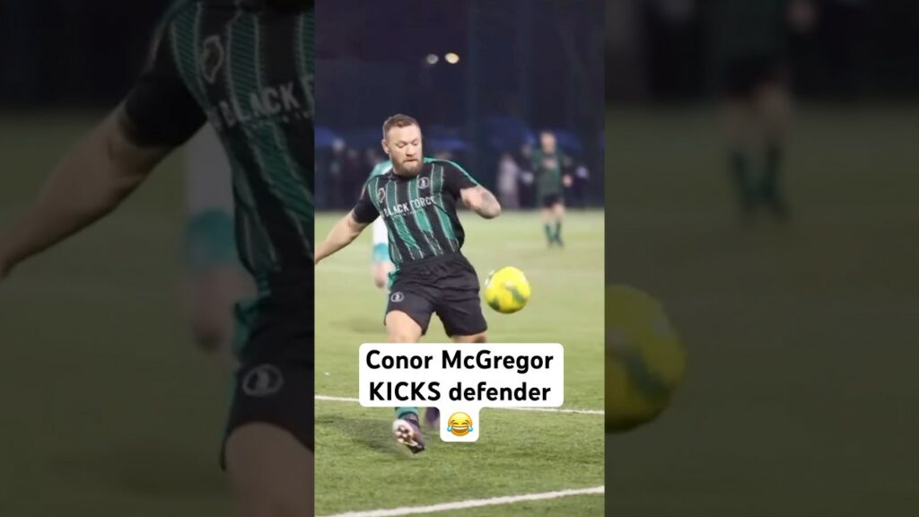 Conor McGregor landed a full on body kick 😂 #conormcgregor #soccer #football #tackle