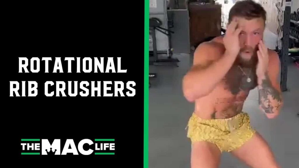 Conor McGregor shows off the "Rotational Rib Crushers" workout