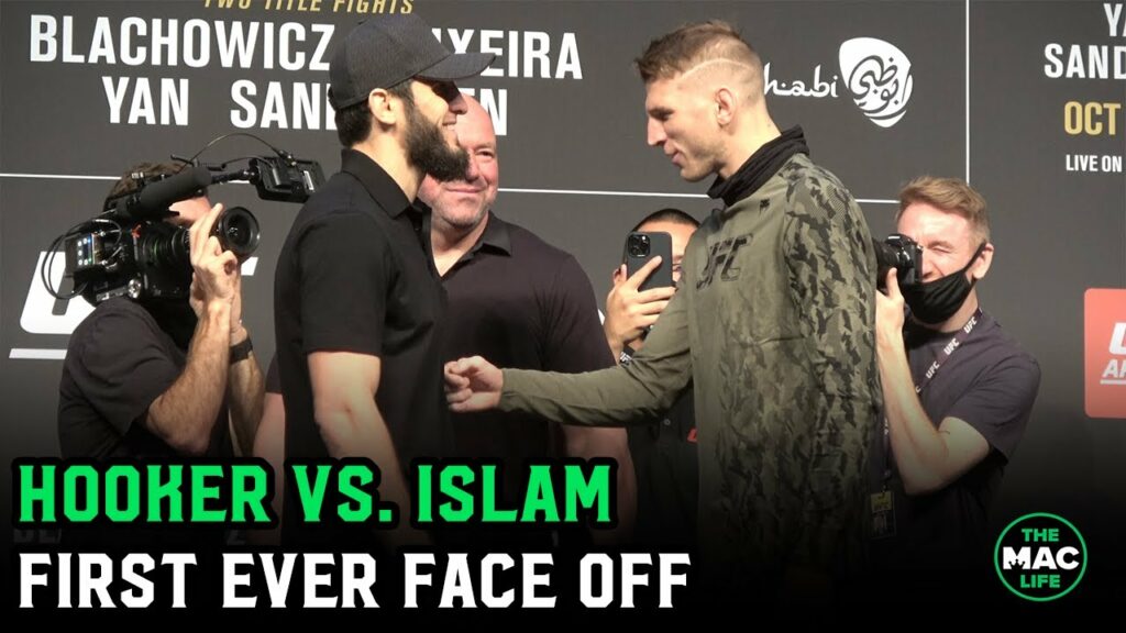 Dan Hooker and Islam Makhachev have first ever face off | UFC 267 press conference