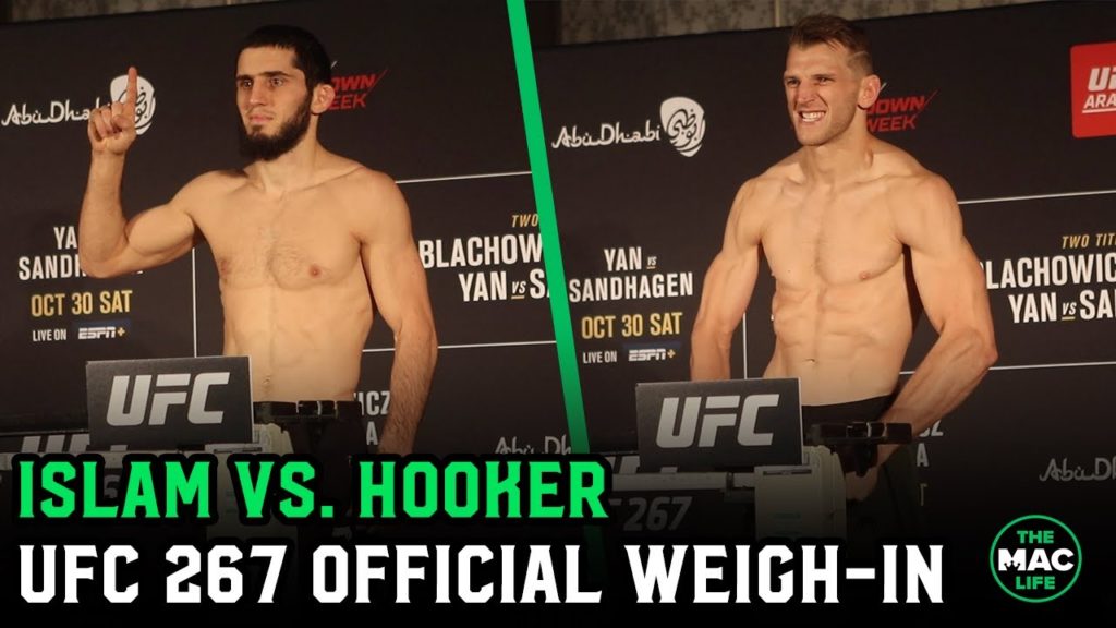 Dan Hooker and Islam Makhachev weigh in for anticipated UFC 267 bout