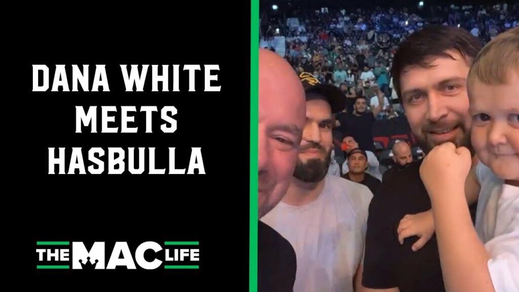 Dana White meets Hasbulla cage side at UFC 267