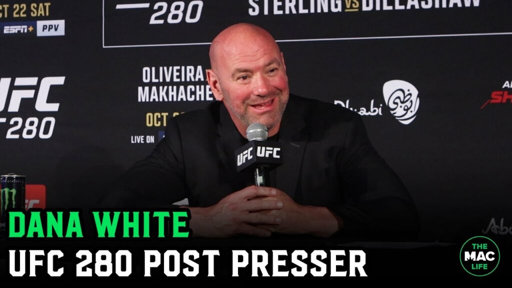 Dana White reacts to Khamzat Chimaev cageside brawl, Islam vs. Charles and Sean O'Malley win