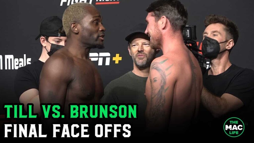 Darren Till asks Derek Brunson “Are you ready?” at UFC Vegas 36 Final Face Offs