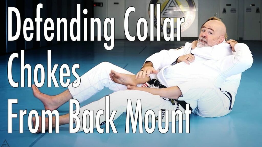 Defending Collar Chokes From Back Mount - Basic Collar Choke and Bow and Arrow Choke for BJJ