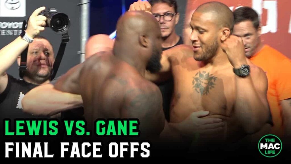 Derrick Lewis and Ciryl Gane separated as UFC 265 Final Face Off gets physical