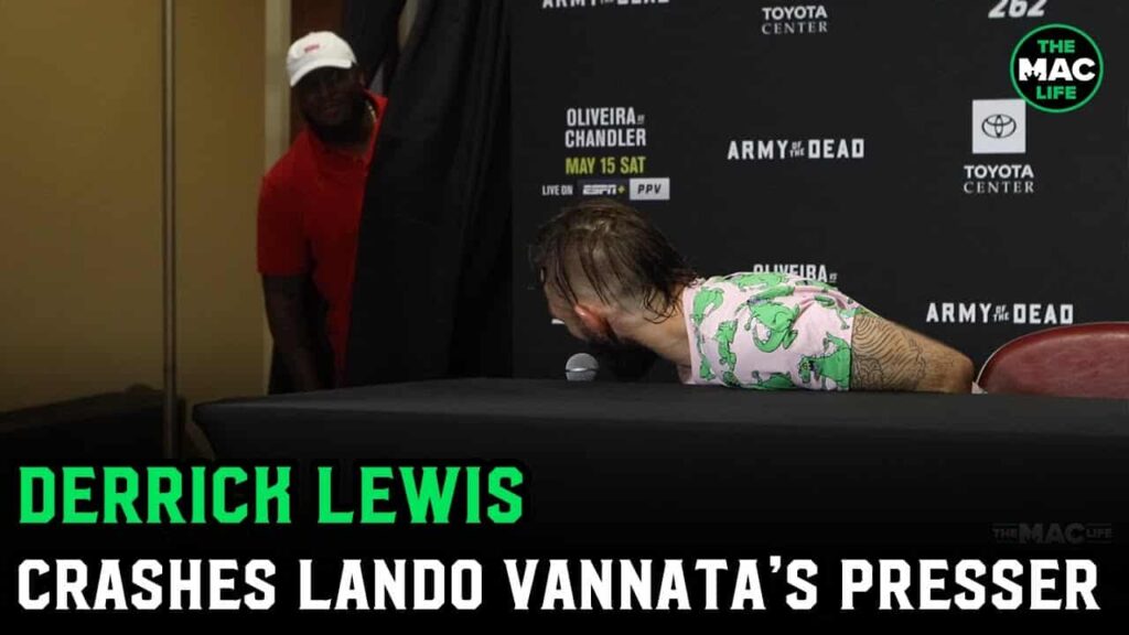 Derrick Lewis crashes Lando Vannata's post fight presser: "If I had your gas tank, I'd be champ"