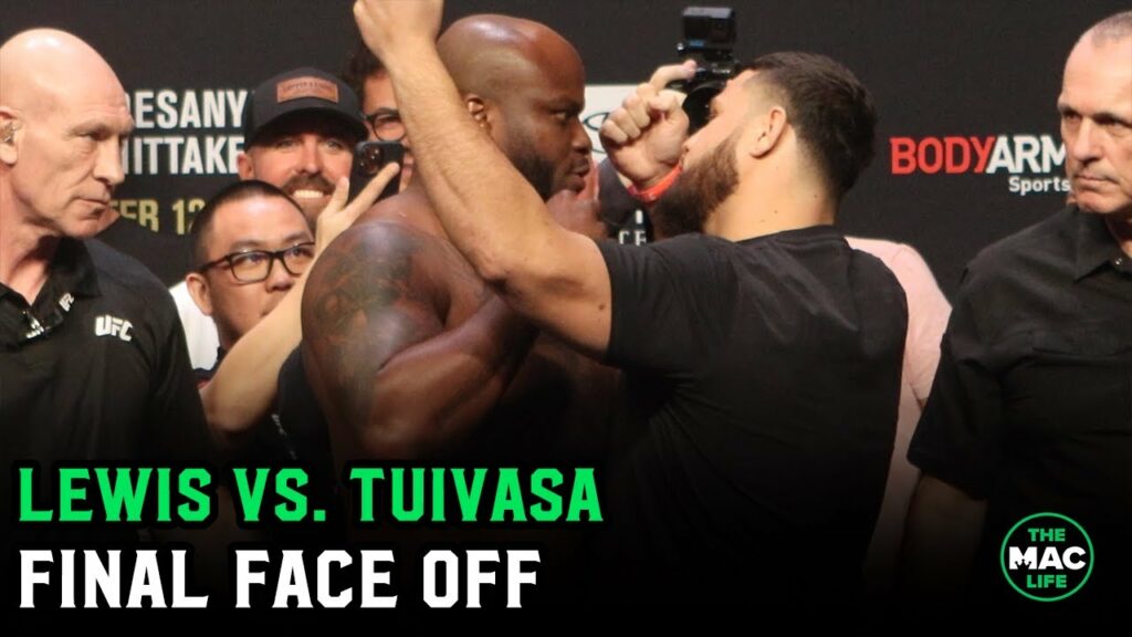Derrick Lewis vs. Tai Tuivasa Final Face Off | UFC 271 Ceremonial Weigh-Ins