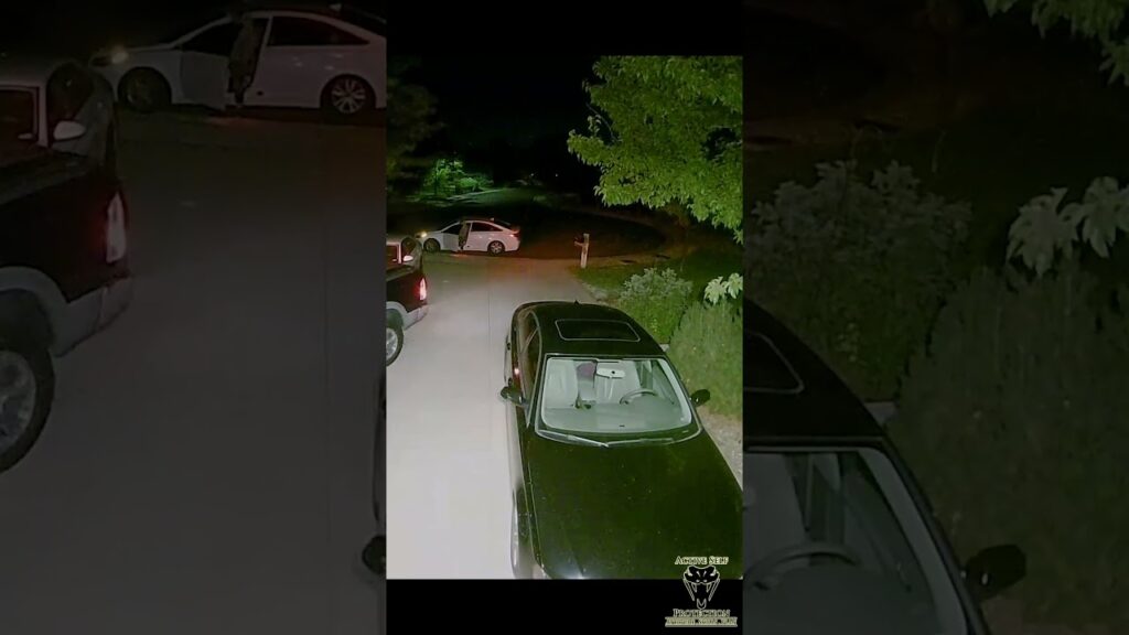 Driveway Car Theft Turned Gunfight Caught on Camera #shorts