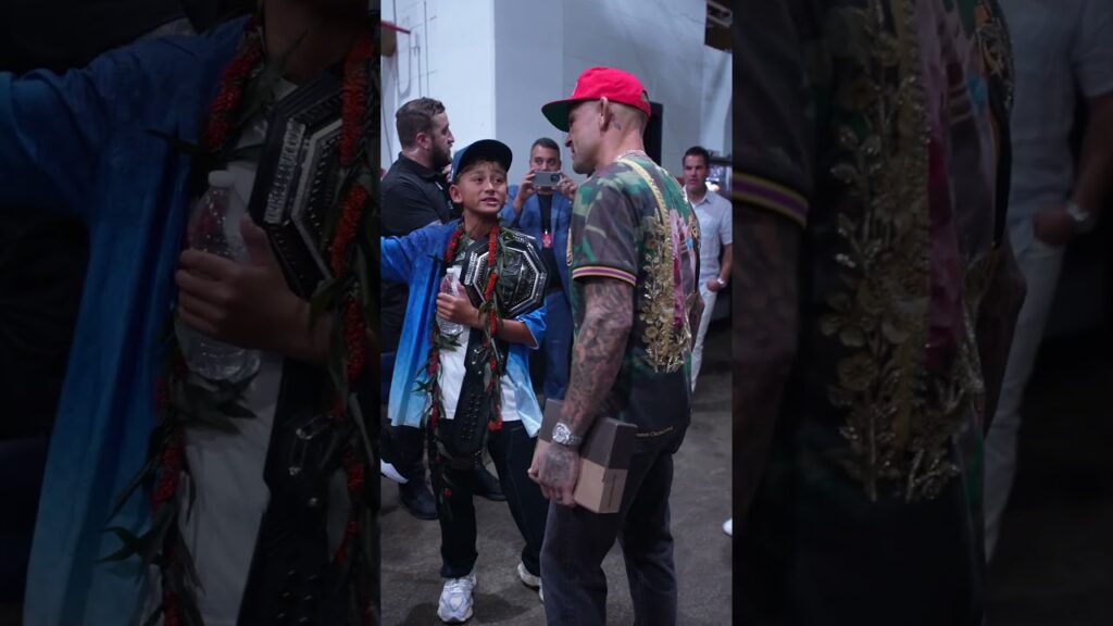 Dustin Poirier 🤝 Max Holloway's Son #ufc318