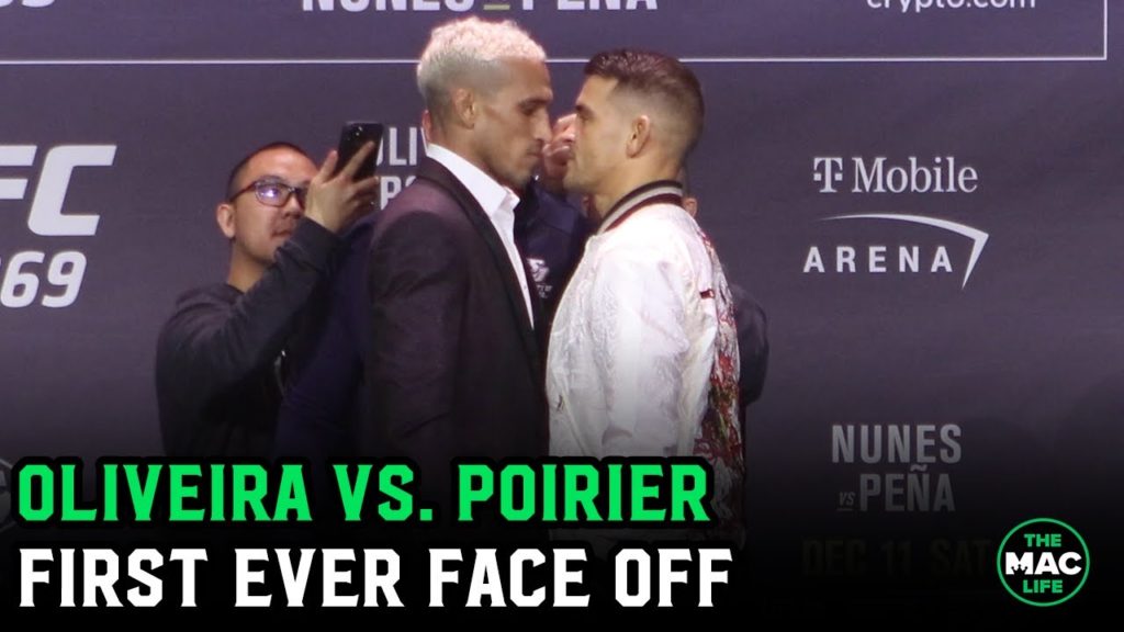 Dustin Poirier vs. Charles Oliveira First Face Off | UFC 269 Press Conference