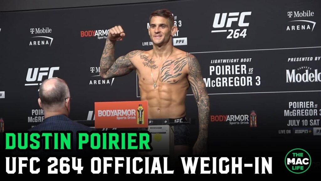 Dustin Poirier weighs 156-pounds for Conor McGregor trilogy at UFC 264