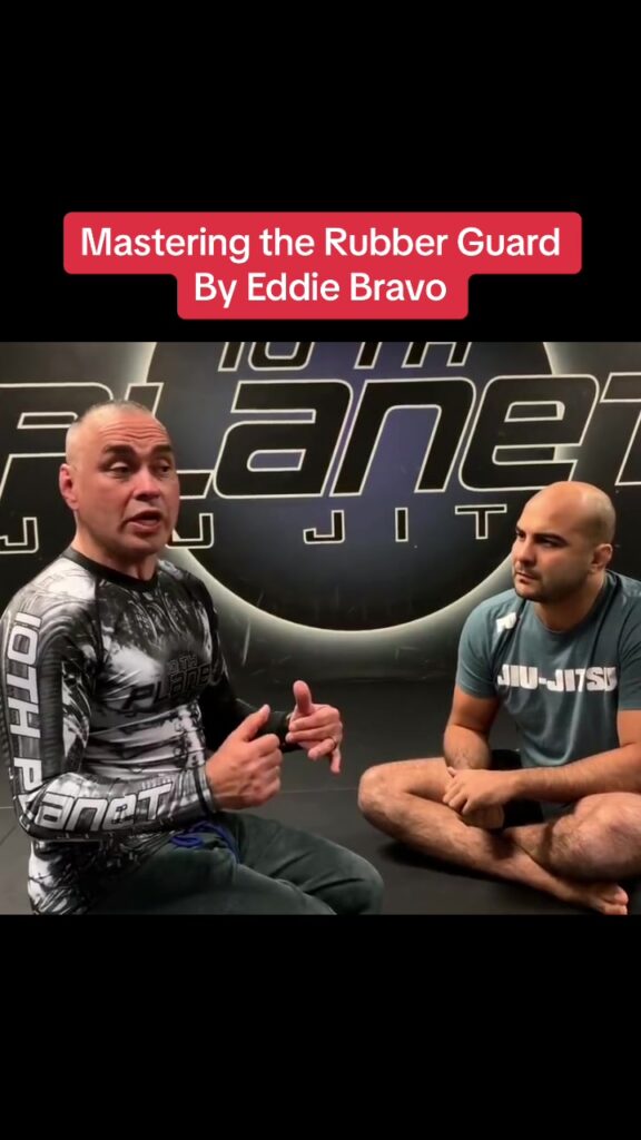 Eddie Bravo gives a demonstation on the Rubber Guard.