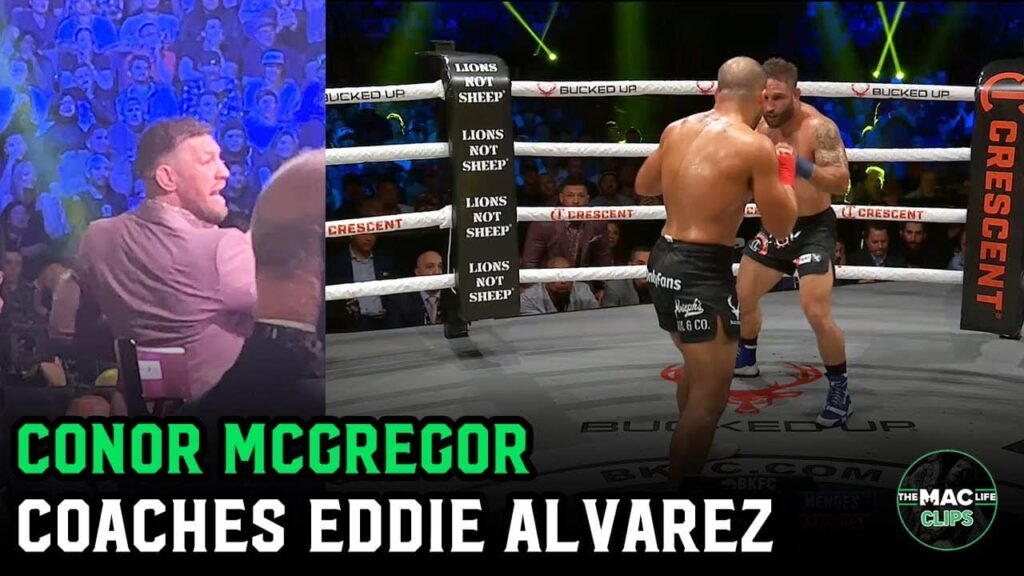 FULL ROUND: Conor McGregor coaches Eddie Alvarez at BKFC; Eddie points him out