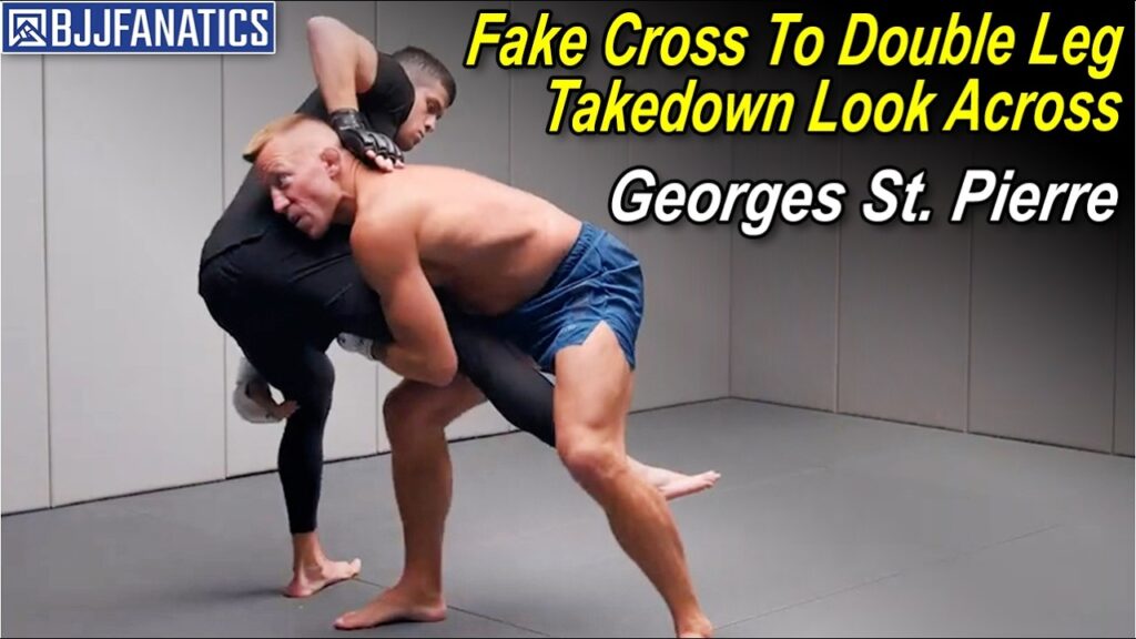 Fake Cross To Double Leg Takedown Look Across by Georges St. Pierre