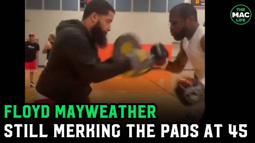 Floyd Mayweather still flaunting skills on the pads at 45-years old