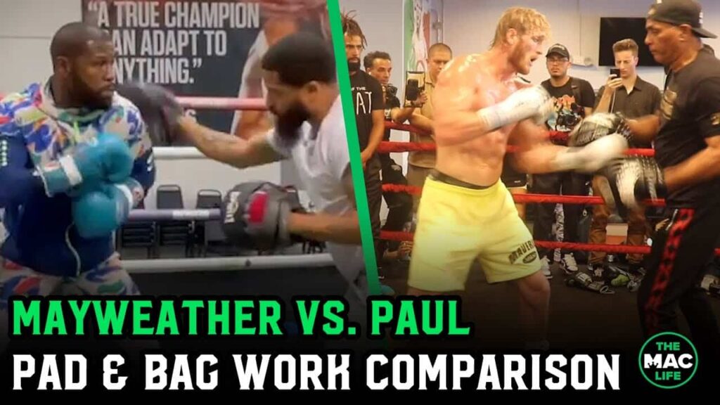 Floyd Mayweather vs. Logan Paul: Heavy Bag and Pad Work Comparison
