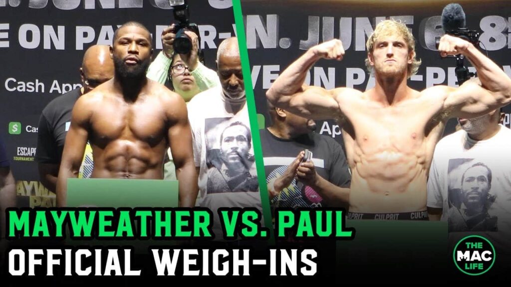 Floyd Mayweather vs. Logan Paul Official Weigh-Ins