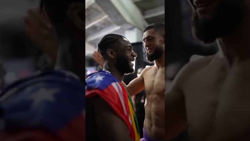 🤝 Gilbert Burns and Khamzat Chimaev Give Props to Aljamain Sterling Backstage at UFC 273
