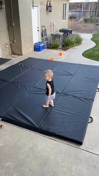 Got some mats for the house so myself and a buddy can roll. My son approves.