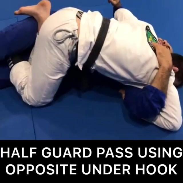 Half Guard Pass Using Opposite Hook
