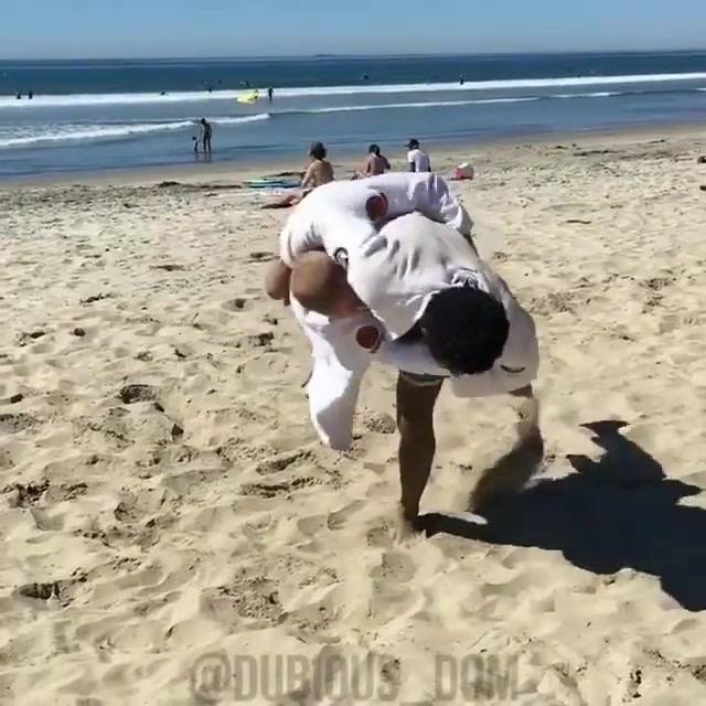 Have you ever trained takedowns on the beach?