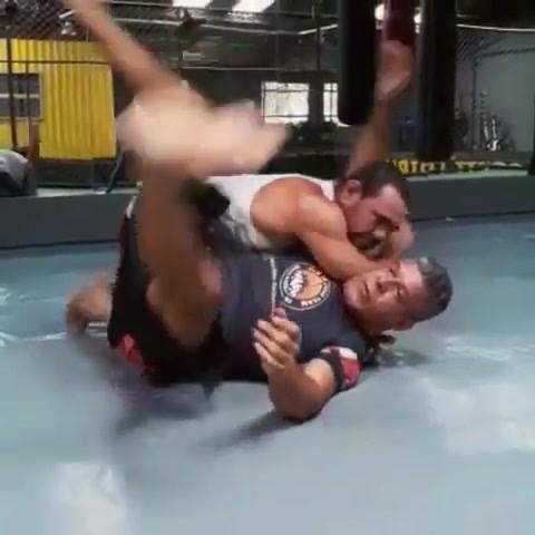Here's a tricky triangle, for when you're in danger of getting your back taken from being in sidecontrol.
 From Marcelo Saporito (I think).