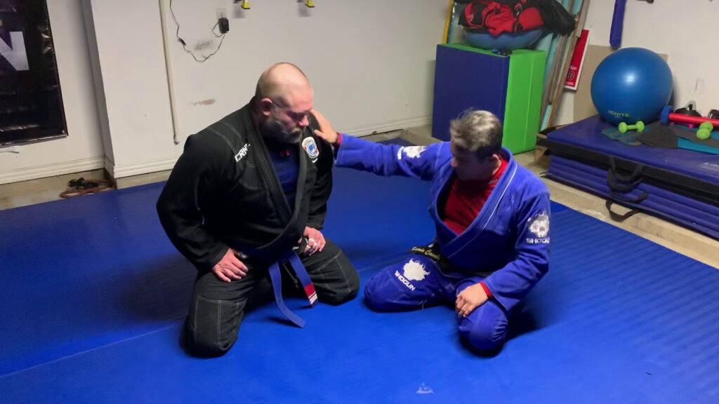 How to guilhotine the oponente with arm drag form half guard