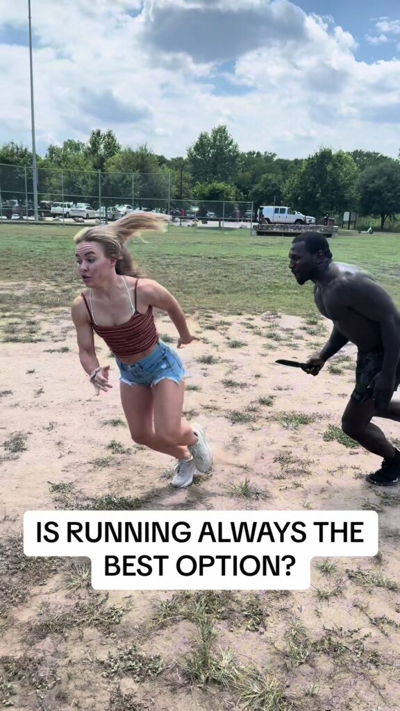 Is running always the best option when in close contact with an attacker? Let m