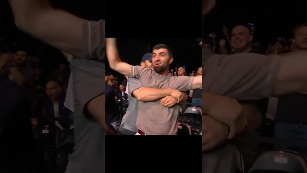 Islam Makhachev reacting to the Salikhov KNOCKOUT π₯ #ufcabudhabi