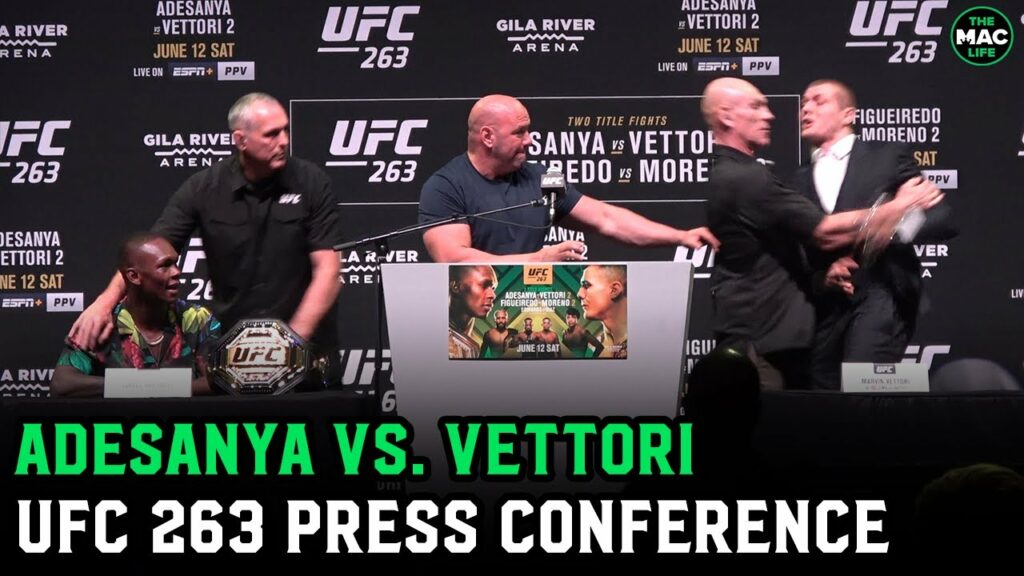 Israel Adesanya & Marvin Vettori freak out at absolutely insane UFC 263 Press Conference