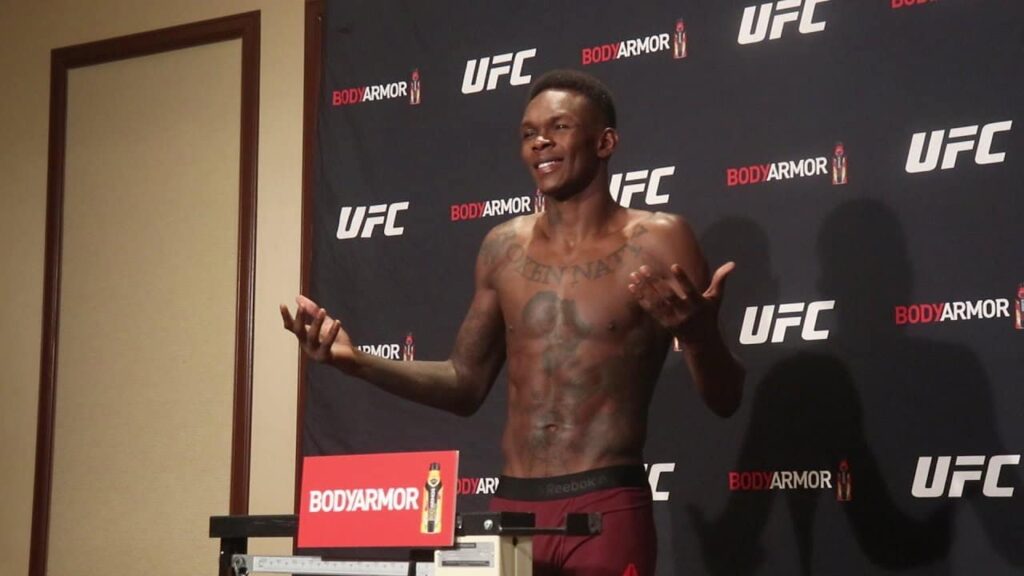 Israel Adesanya guesses his own weight: "I know my f***ing body" | UFC 248 Official Weigh-Ins