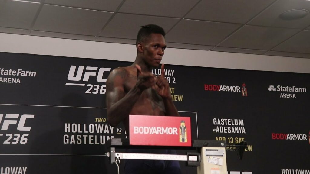Israel Adesanya makes 183-pounds at UFC 236
