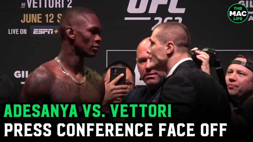 Israel Adesanya vs. Marvin Vettori Face Off at crazy UFC 263 Press Conference