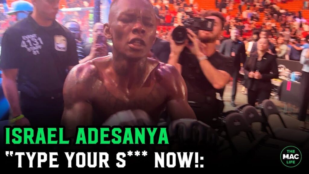 Israel Adesanya walks past media row after UFC 287: "Type your s*** now"