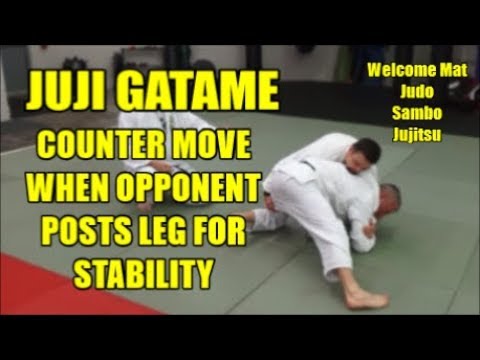 JUJI GATAME WHEN OPPONENT POSTS LEG FOR STABILITY